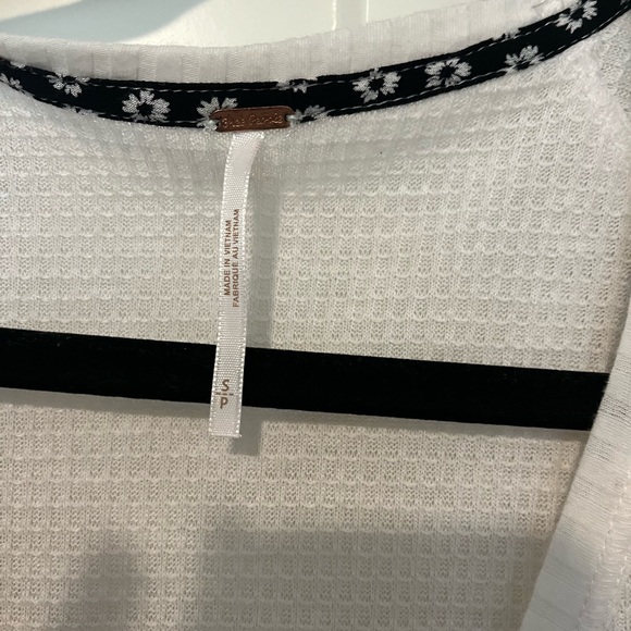 Free People Black and White Wrap Blouse - Picture 2 of 3